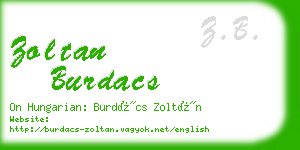 zoltan burdacs business card